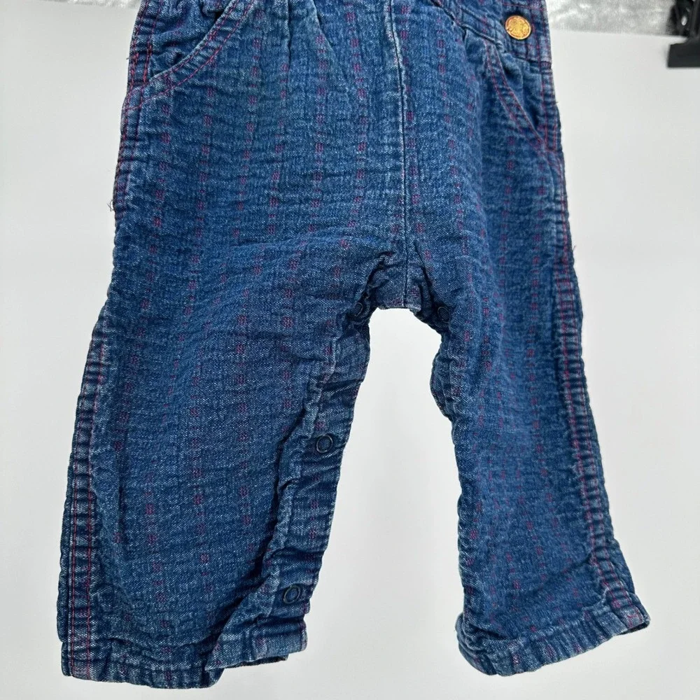Vintage 90's OshKosh B'gosh Vestback‎ Blue Denim Overalls 12 Month Baby Infant